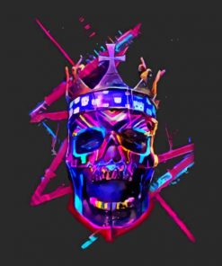 Colorful King Skull paint by numbers