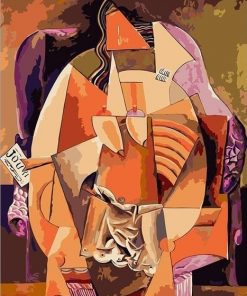 Woman With A Shirt Sitting In A Chair Pablo Picasso - Paint By Number
