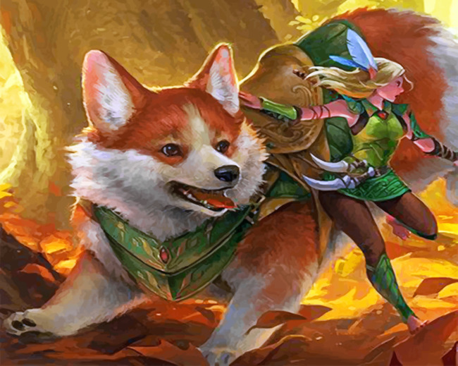 Corgi And Fairy Paint by numbers