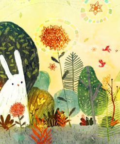Cute Hare Illustration - Paint By Numbers