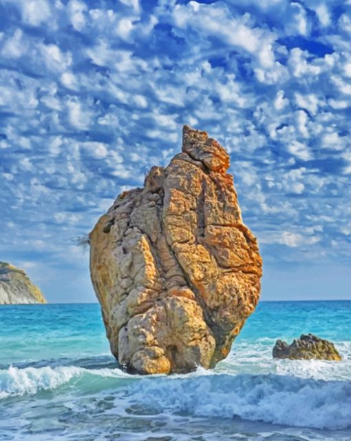 Cyprus Rock Seascape Paint by numbers