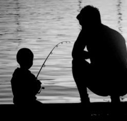 Dad Teaching His Son Fishing – Paint By Number