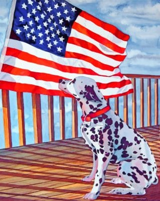 Dog And Flag paint by numbers