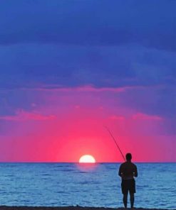 Fisherman At Sunset – Paint By Number