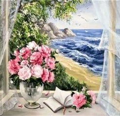 Flowers And Sea Side - Paint By Numbers