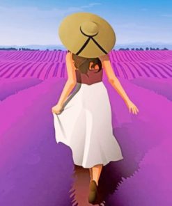 Girl Enjoying The Spring In A Field Of Lavender – Paint By Number