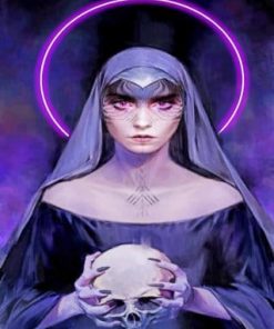 Gothic Woman And Skull - Paint By Numbers