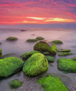 Green Stones Sunset View - Paint By Number