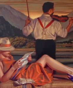 Husband Playing Violin For His Wife - Paint By Numbers