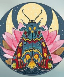 Insect And Lotus Paint by numbers