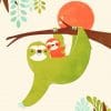 Mom And Baby Sloth Illustration - Paint By Numbers