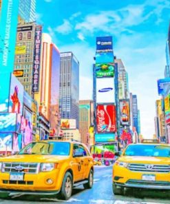 New York Times Square Taxi - Paint By Numbers