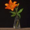 Orange Flower In A Glass Vase – Paint By Number