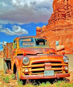 Red Rocks And Truck - Paint By Numbers