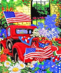 Red American Truck - Paint By Numbers