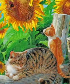 Sunflower And Cats paint by numbers