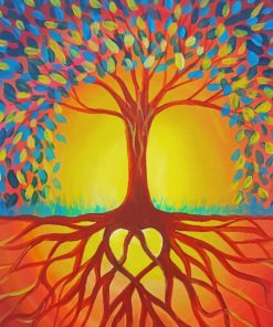 Sunset Tree Of Life Paint by number