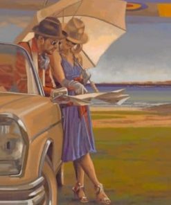 Travelers Couple Discovering New Places - Paint By Numbers