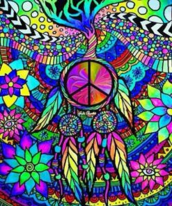 Trippy Cool Peace - Paint By Number