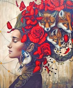 Woman And Animals - Paint By Numbers