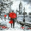 Street London Black White And Red paint by numbers