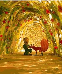 Little Prince And Fox in Garden - Paint By Numbers