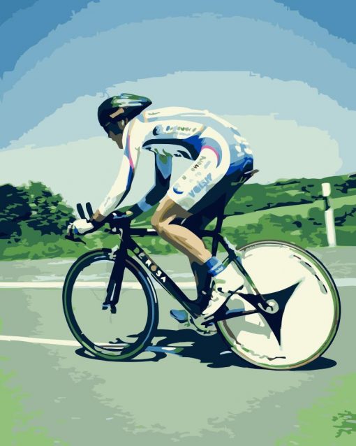 Man Cycling paint by numbers