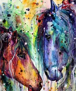 Colourful Horses Portrait Paint by numbers