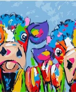 Two Colorful Cows - Paint By Numbers