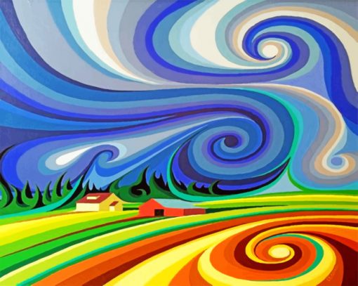 Abstract Landscape Paint by numbers