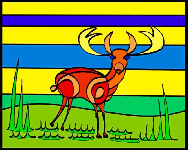 Abstract Stag paint by numbers