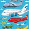 Aeroplanes paint by numbers