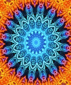 Fire Blue Mandala paint by numbers