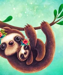 Cute Sloths Paint by numbers