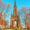 Princes Street Gardens Scotland paint by numbers