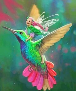 Fairy And Hummingbird Paint by numbers
