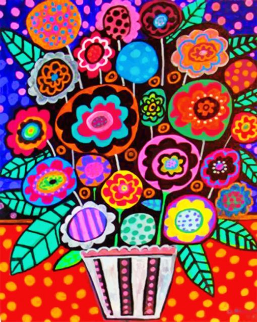 Folk Art Plants Paint by numbers