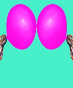 Giraffes With Bubblegum Paint by numbers