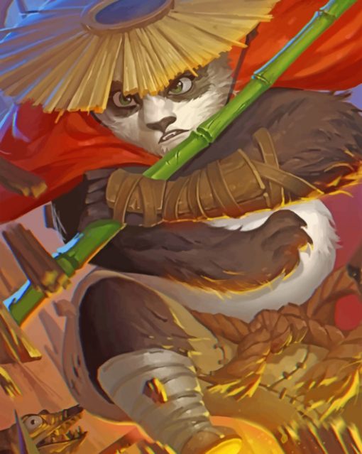 Kungfo Panda Fighting paint by numbers