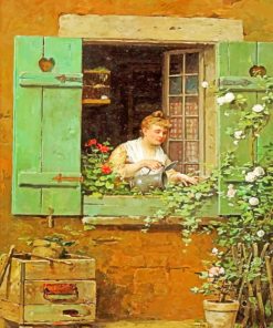 Lady In The Window Paint by numbers