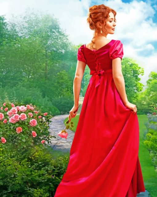 Lady With A Red Dress paint by numbers