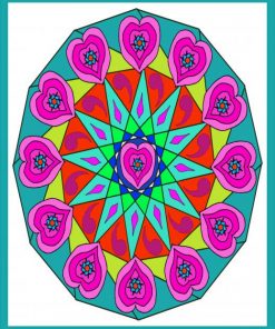 Mandala Heart paint by numbers