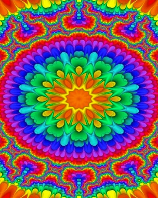 Rainbow Colors Folk Art Paint by numbers