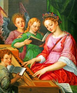 Saint Cecilia Renaissance paint by numbers