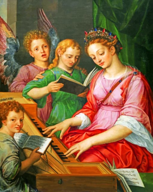 Saint Cecilia Renaissance paint by numbers