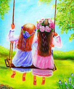 Sisters Swinging - Paint By Numbers