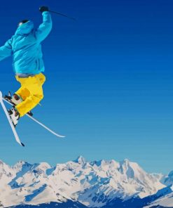 Snow Skiing Jump - Paint By Number