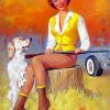 Woman And Her Dog Paint by numbers