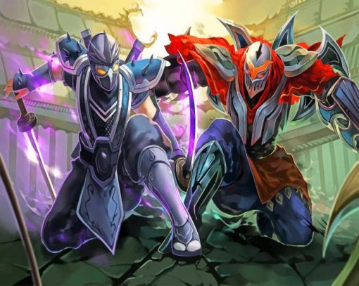 Zed And Shen League Of Legends Paint by numbers