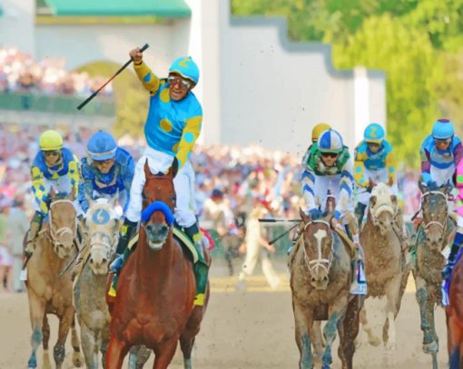 Churchill Derby Horses Jockey Paint by numbers